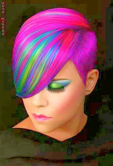 First Class Rainbow Hair Cuts How To Get Cute Easy Hairstyles Athletic