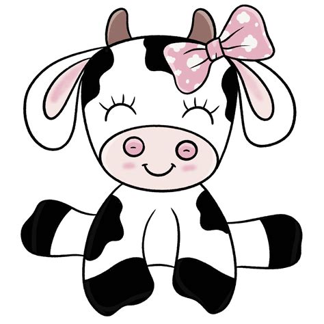 Cute Cow Cartoon Clipart PNG