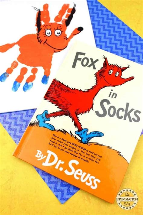 Dr Seuss Crafts Kids Fox In Socks Handprint Canvas · The Inspiration Edit