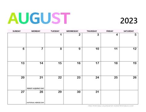 List Of 2023 Philippines Calendars With Holidays Free Download