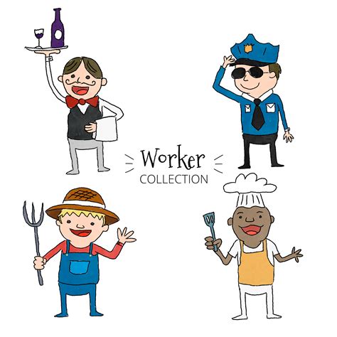 Cute Workers Set Collection 199403 Vector Art At Vecteezy