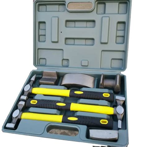7pcs Auto Body Dent Repair Hammer Dolly Tool Kit Panel Beater Sheet