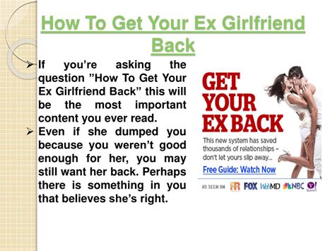 Ppt How To Get My Ex Girlfriend Back Powerpoint Presentation Free Download Id2332509