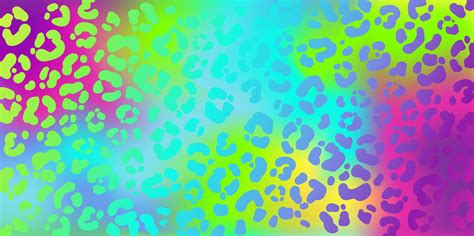 Neon Leopard Pattern Rainbow Colored Spotted Background Vector Animal