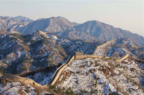 Great Wall Of China In Winter 4k Ultra Hd Wallpaper Background Image
