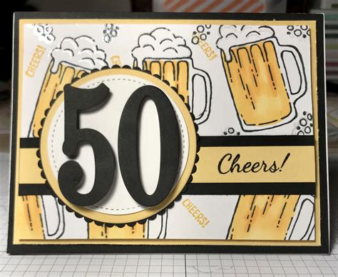 50th Birthday Card Masculine Stampin Up By Whitbystamper Beer