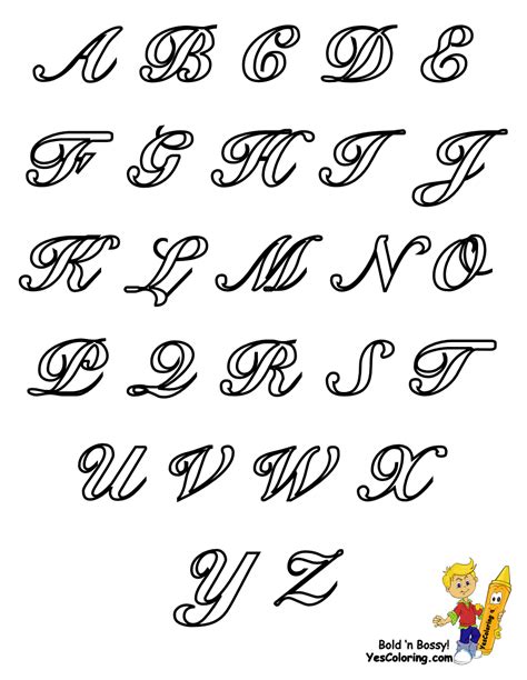 Classic Coloring Pages Alphabet Cursive Letters Free Numbers