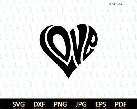 Groovy Love Heart Svg Heart Svg Love Svg Heart Png  Etsy