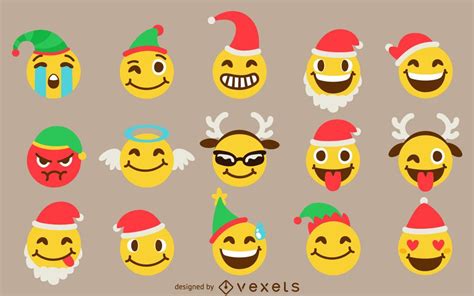 Christmas Emoji Set Vector Download