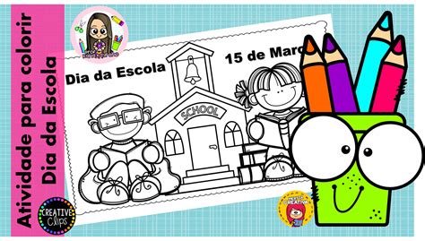 Atividade Dia Da Escola Para Colorir
