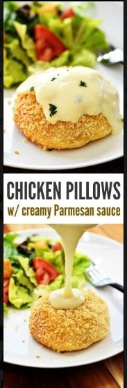 Repeat for remaining dough and filling. Chicken Pillows with Creamy Parmesan Sauce | Foodandcake789