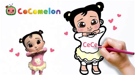 How To Draw Cocomelon Cece And Coloring For Step By Step Coloring Page