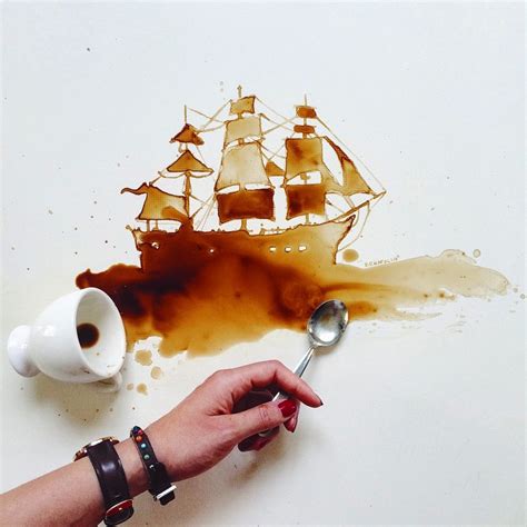Artist Takes Spilled Coffee And Transforms The Liquid Into Masterpieces