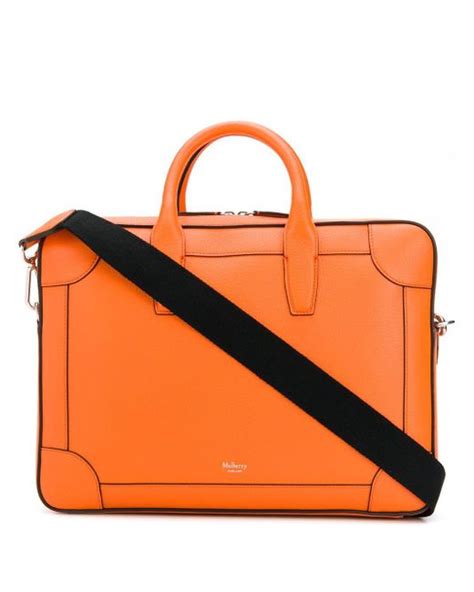 Mulberry Belgrave Laptop Bag In Orange For Men Lyst