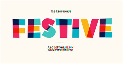 Festive Font Color Bold Style 7653967 Vector Art At Vecteezy