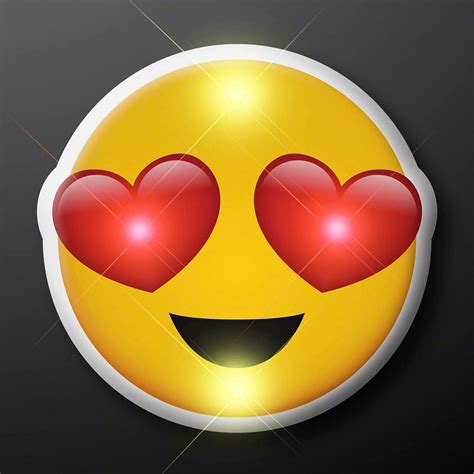 Buy Light Up Heart Eyes Emoji Flashing Blinking Led Body Light Lapel