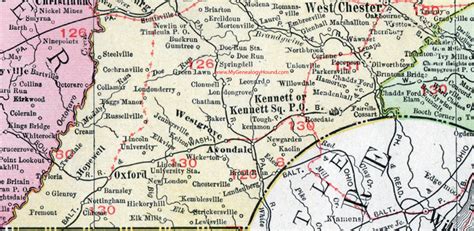 Chester County Pennsylvania 1911 Map By Rand Mcnally Coatesville