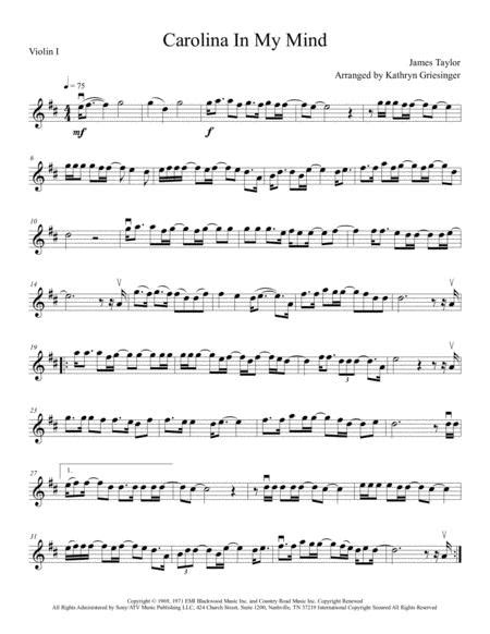 Carolina In My Mind By James Taylor Digital Sheet Music For Score And