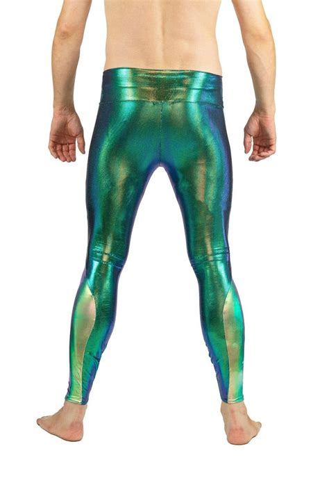 Meggings Mens Leggings Holographic Shiny Tights Futuristic Etsy In