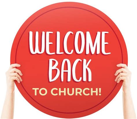 Handheld Sign Foam Boards Welcome Back To Church 24 X 24 Circle