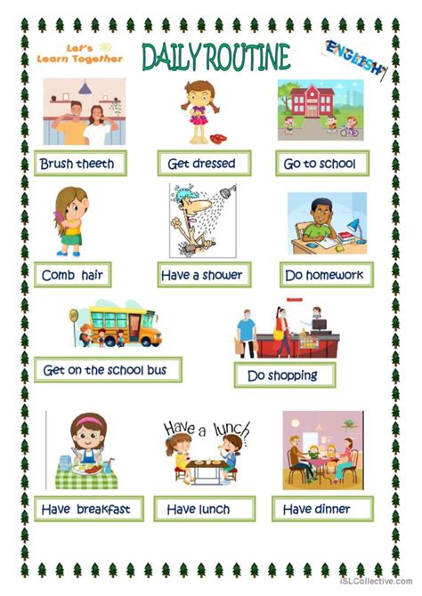 Daily Routine English Esl Worksheets Pdf And Doc