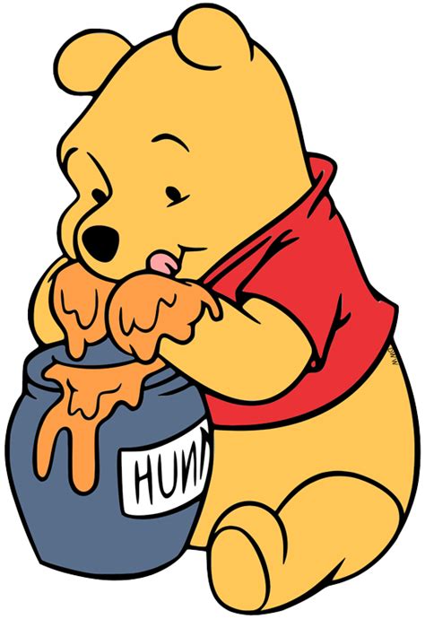 Winnie the pooh, the honey loving silly old bear attempts to get honey from a bee tree, so after climbing the tree didn't work, he borrows christopher robin's balloon, dunks himself in mud and floats to the top of the honey tree incognito as a little black rain cloud. https://www.disneyclips.com/images/images/winnie-the-pooh ...