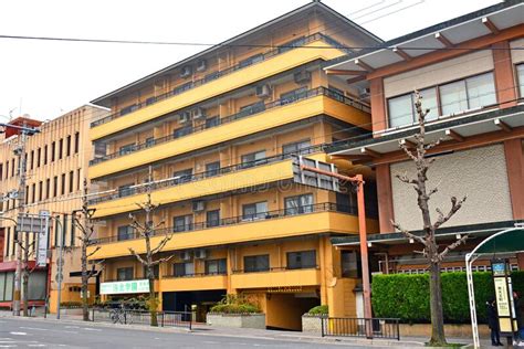 Modern Japanese Apartment Facade In Kyoto Japan Editorial Photography