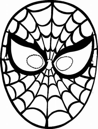 Mask Coloring Spiderman Pages Spider Face Printable