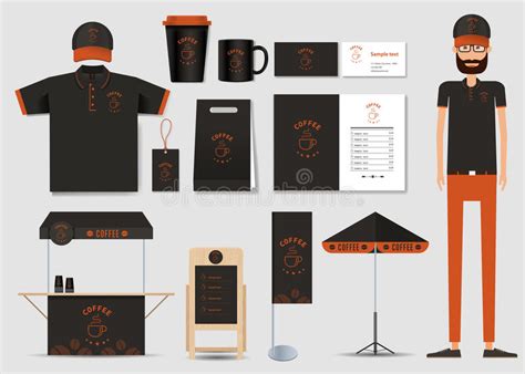 Download Concept For Coffee Shop And Restaurant Identity Mock Up Template. Coffee Brand Stock Vector ...