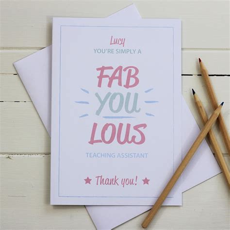Personalised Thank You Teaching Assistant Card Youre Etsy