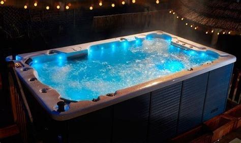 Huge Spa Massage Swim Hot Tub Big 6 Seats Full Length Lounger Led