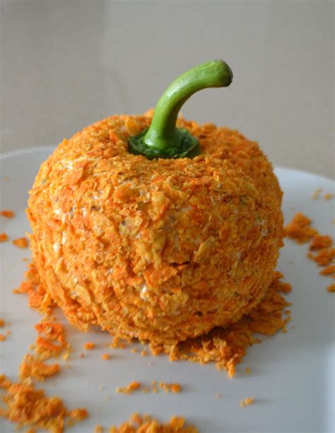 Pumpkin Shaped Cheese Ball Cheese Ball Holiday Recipes Snacks