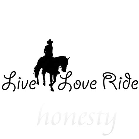 2pcs Black Horse Live Love Ride Jdm Window Car Sticker Laptop Black