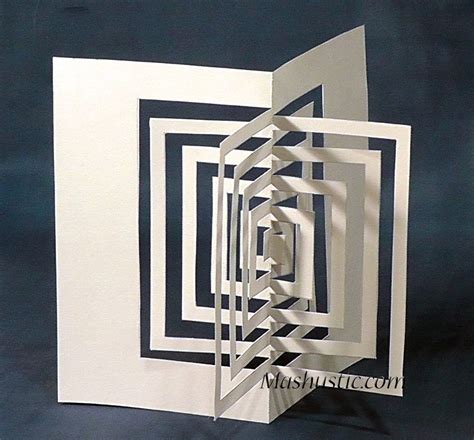 Kirigami 3d Geometric Shapes Kirigami Paper Sculpture