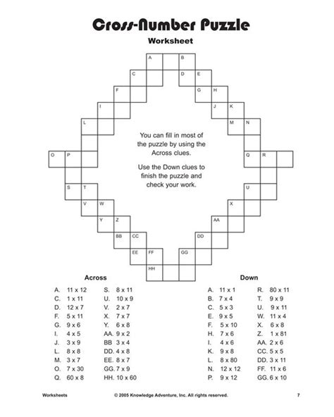 Math Puzzle Worksheets For 6th Grade Multiplication Worksheets Maths