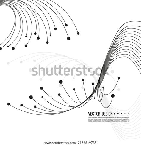 Abstract Techno Vector Background Lines Waves Stock Vector Royalty