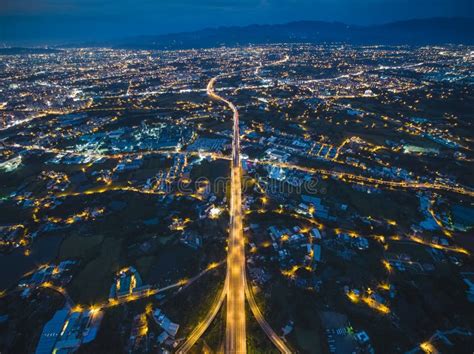 Aerial View Of Taoyuan City Stock Photo Image Of Night Evening
