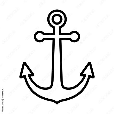 Ship Anchor Or Boat Anchor Line Art Icon For Apps And Websites Stock