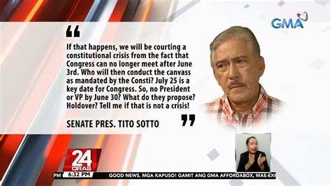 Gma News On Twitter Nagbabala Si Senate President Tito Sotto Sa Aniyay Posibleng