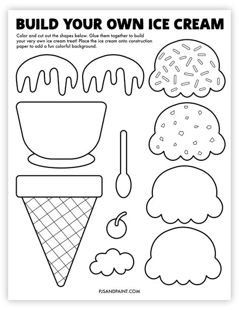 Build Your Own Ice Cream Free Printable Craft Pjs And Paint