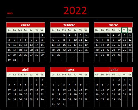 Calendário 2022 Excel