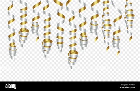 Party Decorations Golden And Silver Streamers Or Curling Party Ribbons
