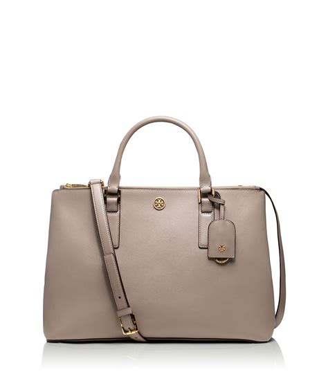 Tory Burch Robinson Double Zip Tote In Gray Lyst