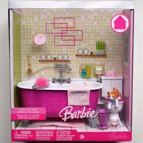 Tub (missing faucets), towel or coat rack, 2 towels, 3 combs, 1 tooth brush, 2 tooth paste, 1 brush. Barbie So Much To Do Supermarket Playset 1998 - Incomplete ...
