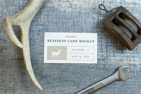 Rustic Business Card Mockup Vol 2 By Adrianpelletier On Envato