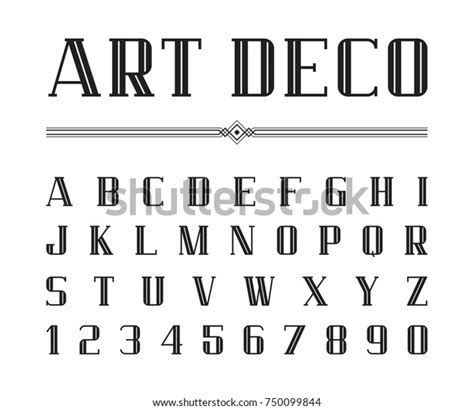 Vector Art Deco Font Alphabet Condensed Stock Vector Royalty Free