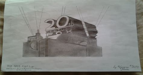 Slanted Zero 20th Century Fox Logo Pencil Drawing 2048x1536 Art