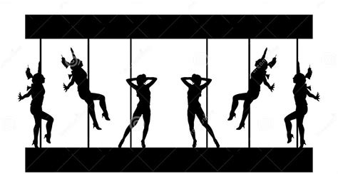 Pole Dancer Girl Women Vector Silhouette Illustration Dancing Girl