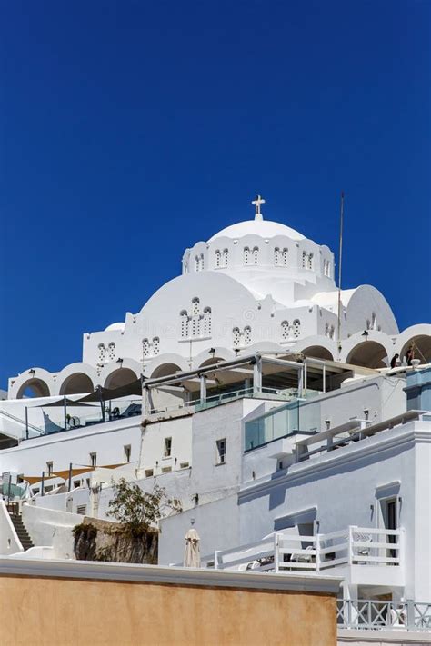 Classical Greek White Buildings Architecture On Santorini Island