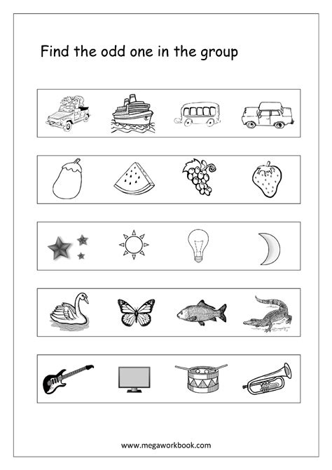 Free Printable Odd One Out Worksheets Logical Thinking And Aptitude